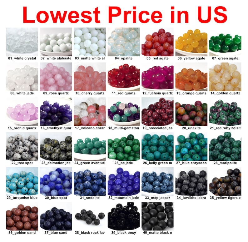 Wholesale Lot Natural Gemstone Round Spacer Loose Beads 8mm