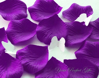 2000 Dark Purple Silk Rose Petals Wedding Flower Favor Decoration RP014