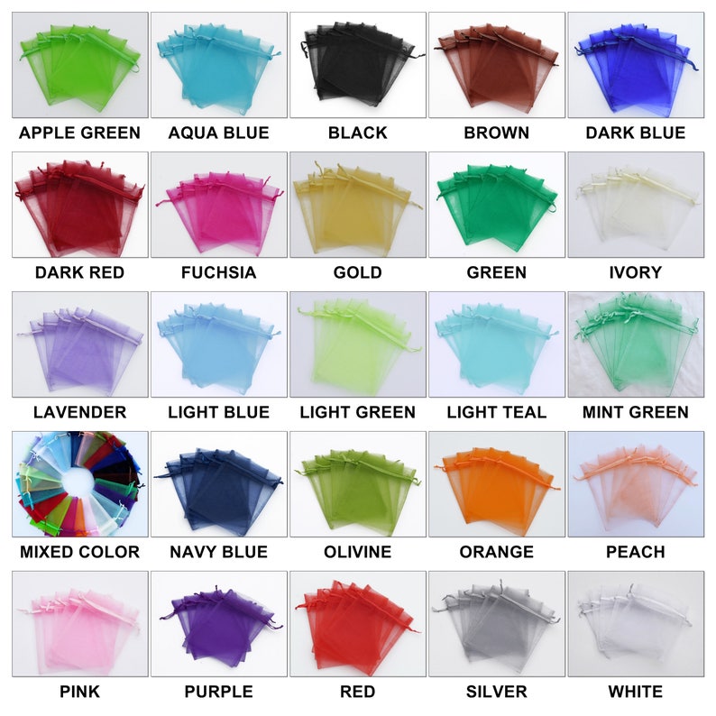 100 pcs Organza Bags Wedding Favor Bags Party Gift Bags Candy Bag Jewelry Pouch Drawstring Bag LOW Price FB666 image 1