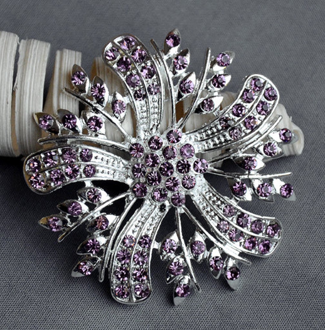 Camellia Flower Metal Brooch White Ivory Luxury Fashion Jewelry