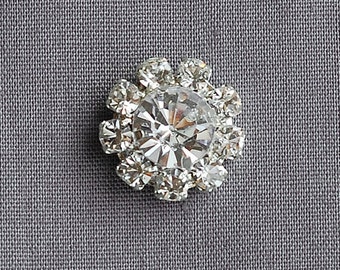 50 pcs Rhinestone Buttons Round Diamante Crystal for Hair Flower Clip Wedding Invitation Scrapbooking Ring Pillow Napkin Ring BT053