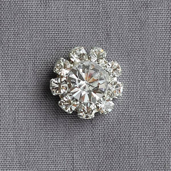 50 pcs Rhinestone Buttons Round Diamante Crystal for Hair Flower Clip Wedding Invitation Scrapbooking Ring Pillow Napkin Ring BT053