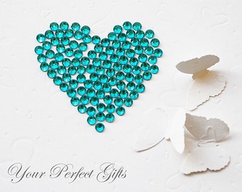 100 pcs Acrylic Round Faceted Flat Back Rhinestone 7mm Teal Blue Scrapbooking Embellishment Nail Art LR040