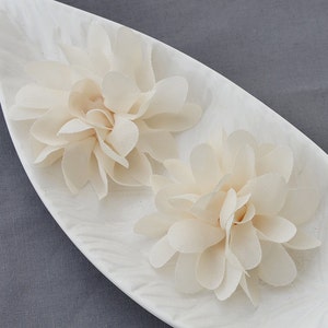 20 stuks ivoor chiffon bloem zachte chiffon stof zijde roos bloem bruids bruiloft kousenband baby haar kam hoofdband schoen clip pin SF108