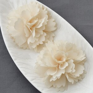 20 peças flor de chiffon marfim tecido de chiffon macio seda rosa flor liga de noiva casamento pente de cabelo de bebê faixa de cabeça clipe de sapato sf114
