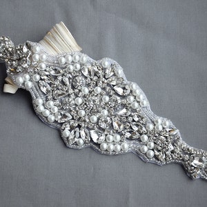 Rhinestone Applique Bridal Accessories Crystal Trim Rhinestone Beaded Applique Wedding Dress Sash Belt Headband Jewelry RA021