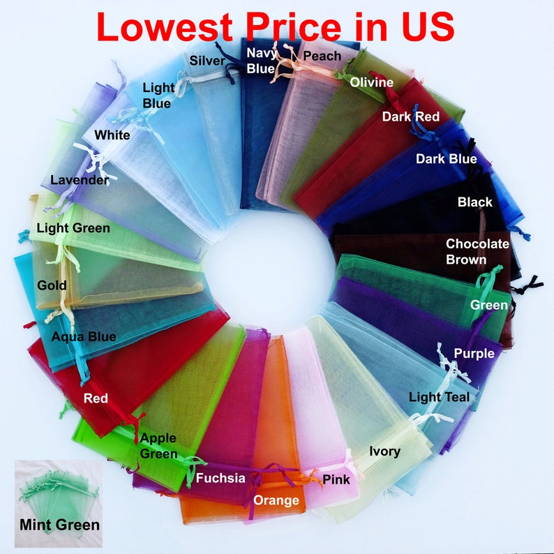 100 Pcs 4x6 Organza Bags Wedding Favor Bags Party Etsy