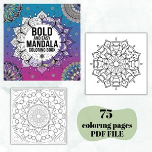 75 Mandala Coloring Pages, Mandala Adult Digital Coloring Book, Printable Coloring Pages, Simple Mandala Designs To Be Filled In With Color