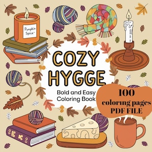 100 Cozy Hygge Coloring Pages Printable, Cute Coloring Pages for Cozy Girls,  Relaxing, Comfy and Hygge Home Illustrations, PDF Calm Moments