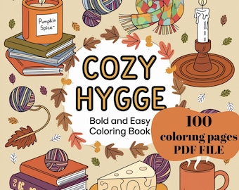 100 Cozy Hygge Coloring Pages Printable, Cute Coloring Pages for Cozy Girls,  Relaxing, Comfy and Hygge Home Illustrations, PDF Calm Moments
