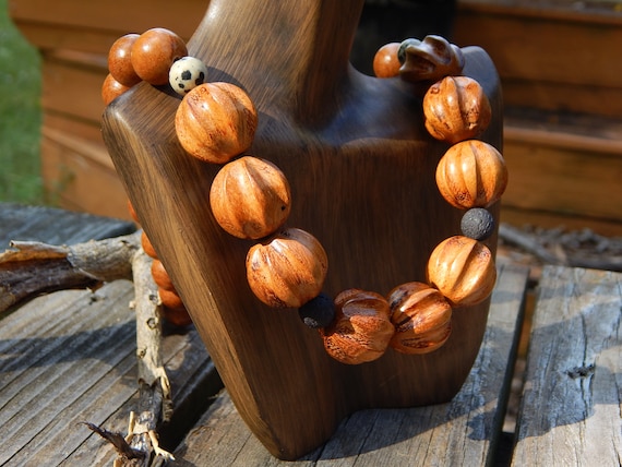 Chunky Wooden DIY Statement Necklace | AllFreeJewelryMaking.com
