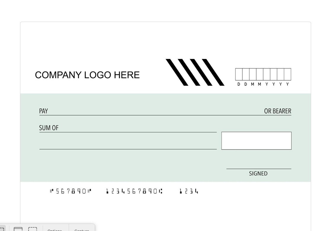 Ex Large or Smaller Blank Personalised Cheque With Added Logo Company ...