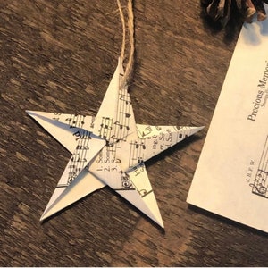 Vintage Sheet Music Page Upcycled Star Ornament