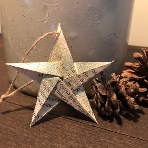 On the Banks of Plum Creek - Old Library Book Page Upcycled Star Ornament - Simple and Sweet!