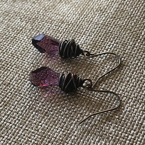 Amethyst Swarovski Wrapped Earrings