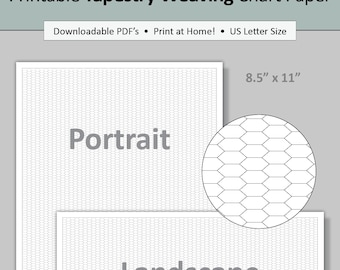 Printable TAPESTRY WEAVING Graph Paper: Portrait & Landscape (Digital PDF Download)