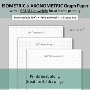 ISOMETRISCHES & AXONOMETRISCHES Zeichenpapier: Angled Grid Paper (Digitaler PDF Download)