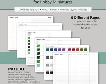 Printable Miniature Wargame Painting Journal: Hobby Project Planner (Digital PDF Download, Letter Size)