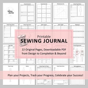 Printable Sewing Journal | Sewing Notebook | Sewing Planner | Sewing Organizer | Craft Workbook | 22 Page PDF: Letter & A4 | Made by a Sewer