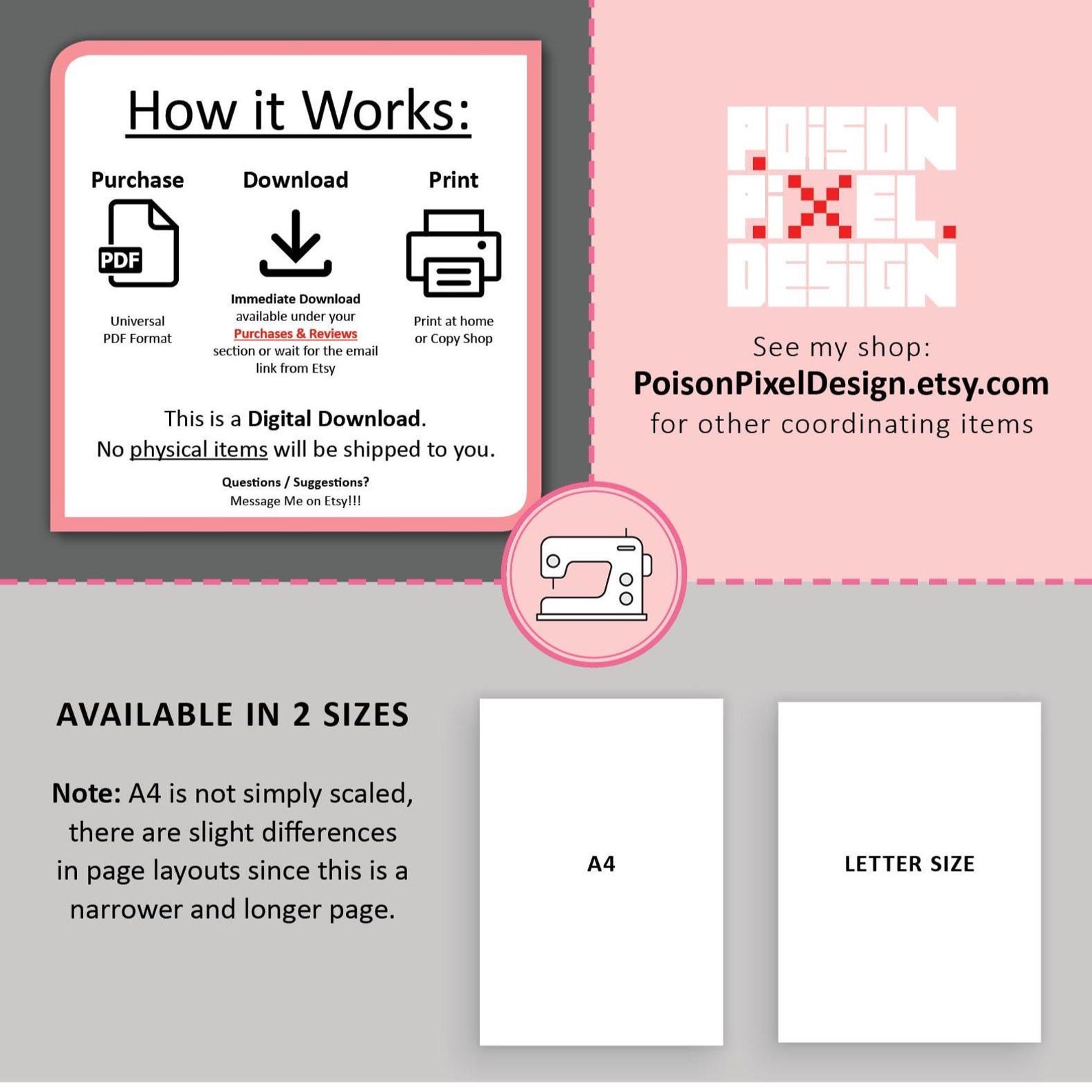 Printable Sewing Personal Measurements + Project Planner Sheet BUNDLE