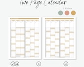 2026 Printable Letter-Sized 2-Page Yearly Calendar in 3 Colors | Digital PDF + JPG Formats | Download, Print at Home