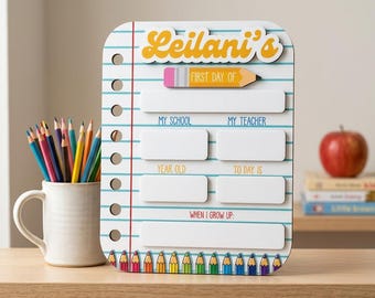 Tableau personnalisé pour la rentrée des classes pour enfants, premier jour de classe personnalisé, BTSS09