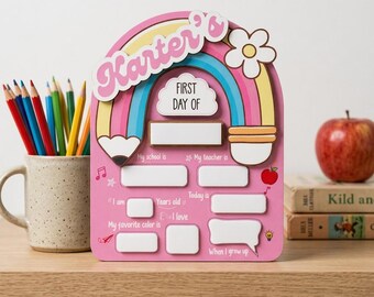Tableau personnalisé de retour à l'école pour enfants, Panneau prénom personnalisé, BTSS07