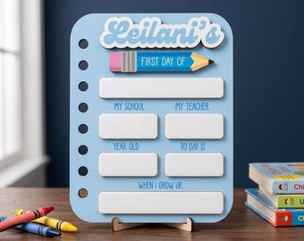 Tableau personnalisé pour la rentrée des classes pour enfants, cours du premier jour personnalisé, BTSS10
