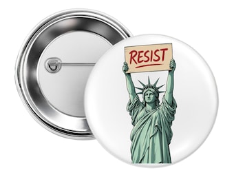 RESIST-speld Vrijheidsbeeld: handgemaakte protestknop