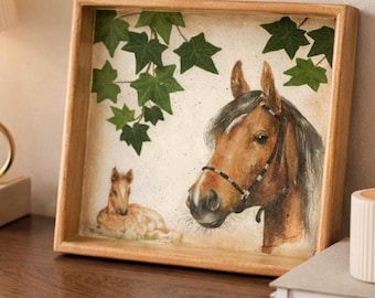 Handmade Wooden Horse Tray, Rustic Equestrian Key Catchall, Decorative Valet Dish