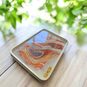 Handmade Resin Jewelry Tray | Agate Inspired Vanity Tray | Epoxy Serving Tray | Gift for Her