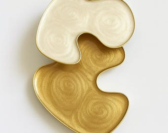 Organic Resin Tray, Gold Edged Catchall, Handmade Vanity Decor, Multi-Purpose Holder
