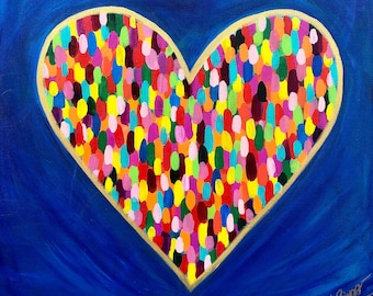 Stronger Together- Original 20x20” acrylic heart painting