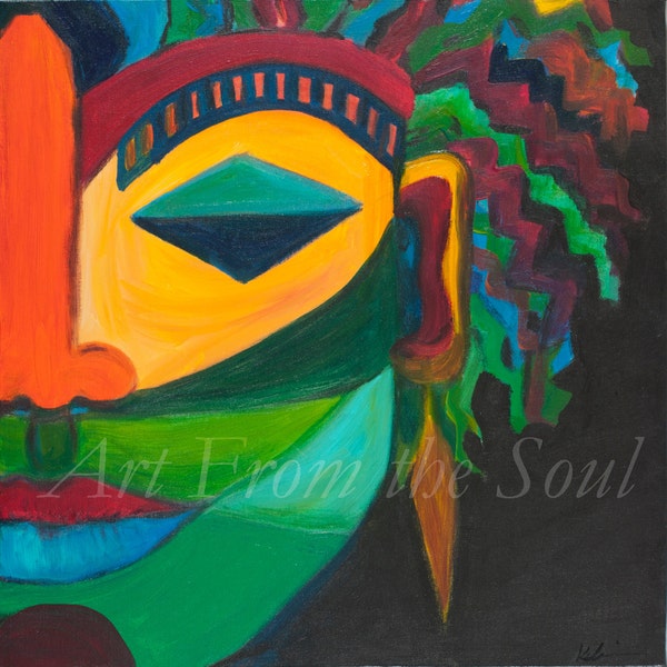 Woman Warrior- Original Multicultural Global Woman 8x8 PRINT. .