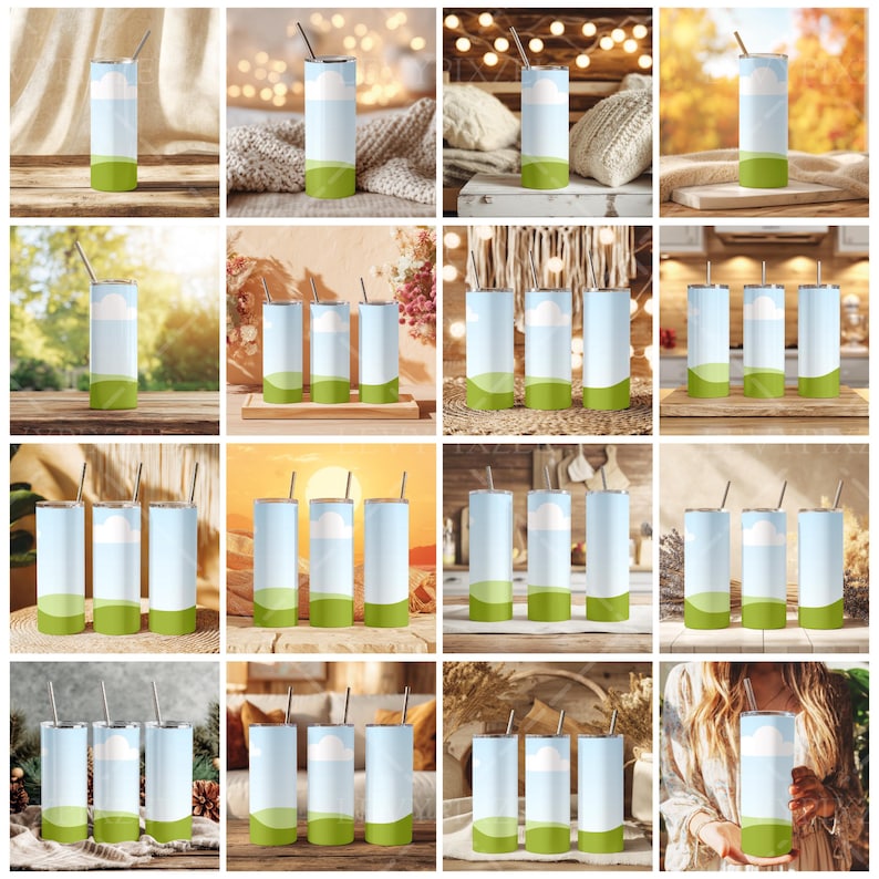 Editable tumbler image with Canva compatibility, Side view of tumbler ideal for drinkware branding, High-resolution PNG mockup of skinny tumbler with lid, Clean tumbler design mockup with customizable focus area, Tumbler mockup with blank canvas for sublimation artists, Top flat lay tumbler scene perfect for product preview, Aesthetic tumbler mockup scene for modern shop display, Minimal tumbler template for Canva with natural shadows, High-angle tumbler mockup with minimal white background