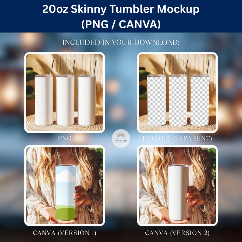 Customizable tumbler template with white background for Etsy listing, Flat lay skinny tumbler with Canva-ready layout, Tumbler product mockup with neutral aesthetic for digital use, clean tumbler mockup scene with high-resolution detail, White skinny tumbler with lid, on rustic wooden background, Canva template tumbler with editable smart area for designs, Minimal mockup of skinny tumbler with real shadow effect, Straight-on tumbler mockup with neutral homey setting, Simple mockup scene