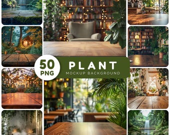Plant Mockup Background bundle - 50 PNG, Nature Photography (Digital Download)