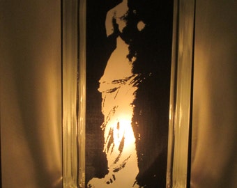 Venus de Milo nightlight 50's mid-century retro decor upcycled glass block Venus lamp mantle decor