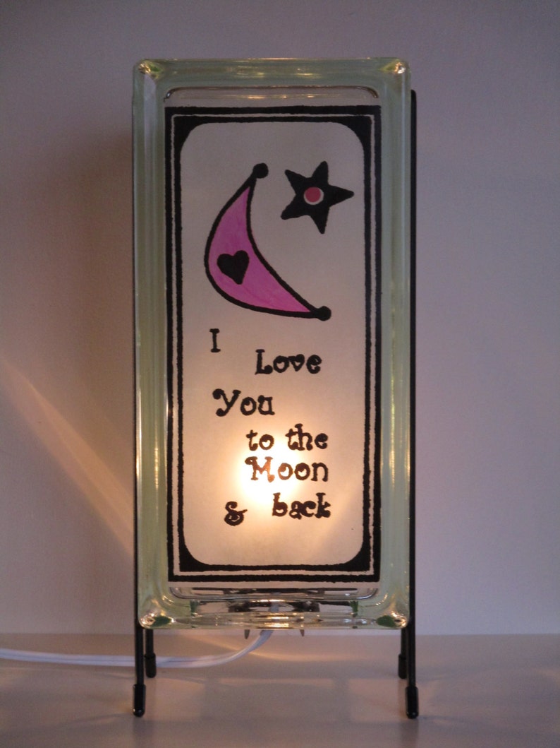 To the Moon & Back nursery night light kids room lamp upcycled Etsy