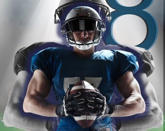 Football Poster Canva Template Editable Sports Poster Template – Athlete Poster Senior Night Football Poster  Football Player Canva Template