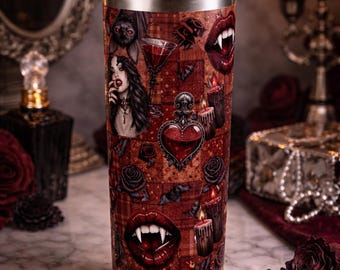 Dark Romance Vampire Tumbler wrap (2)  Bookish Smut Cup png Dirty Vampire Secrets Designs Spicy Romance Reader Gift Gothic Fantasy