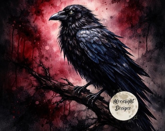 Gothic Witchy Wall Art (3) Bundle | Dark Romantic Raven, Rose, Tombstone, Candle (Digital Download)