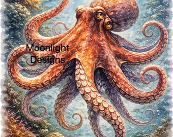 Watercolor Sealife (3) Wall Art Print – Coastal Ocean Decor, Nautical Nursery Art, Beach House Printable, Sea Life Illustration, Instant