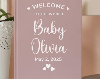Personalized Baby Memory Book, First Year Keepsake Journal, Shower Gift
