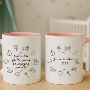 Expecting Parent Mug, Personalized New Parent Coffee Cup , Gift for Expecting Parents, Cute Pregnancy Baby Shower Gift, First time Mom, Dad