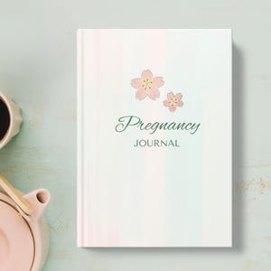 Pregnancy Journal Notebook, Floral Diary Gift for Mama to be, Memory Keepsake Expecting Mom, New Mother Planner, Baby Shower Gift neutral