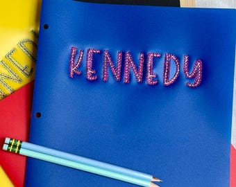Personalized Embroidered Two-Pocket Folder, Notebook – Custom School, Office, or Gift Folder
