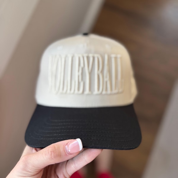 Monochromatic Volleyball Embroidered Hat, Sporty Cap, Volleyball Mom Gift