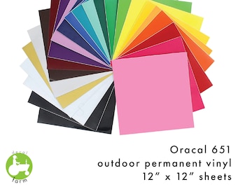 Oracal 651 - 12 "x 12" Vinyl-Blätter, Outdoor permanent Vinyl