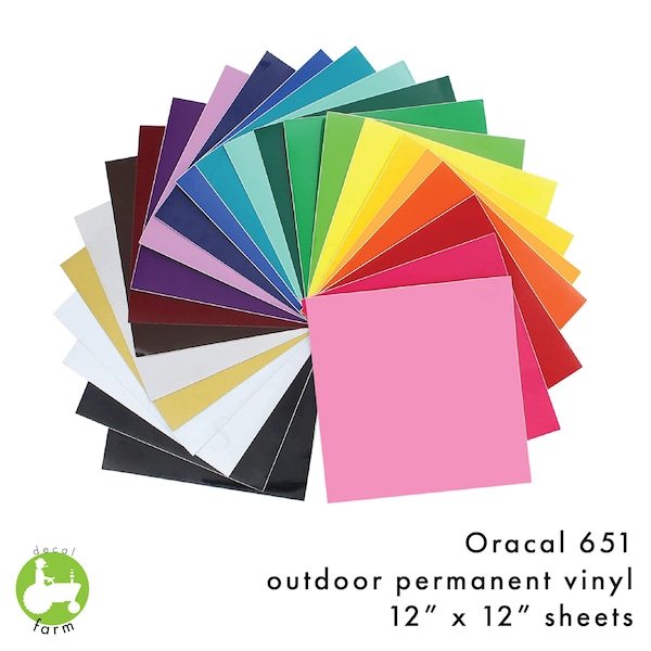 Oracal 651 - 12" x 12" Vinyl Sheets, outdoor permanent vinyl